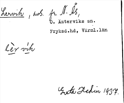 Bild på arkivkortet för arkivposten Lervik