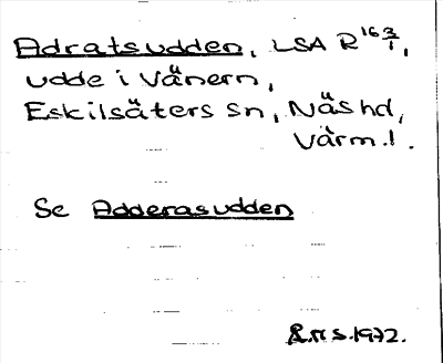 Bild på arkivkortet för arkivposten Adratsudden, se Adderasudden