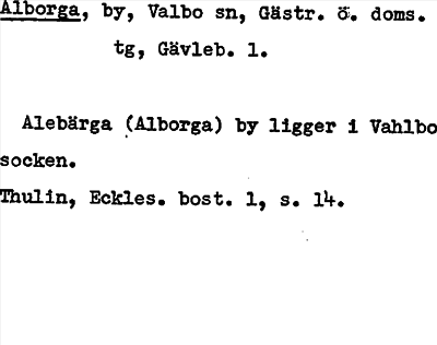 Bild på arkivkortet för arkivposten Alborga