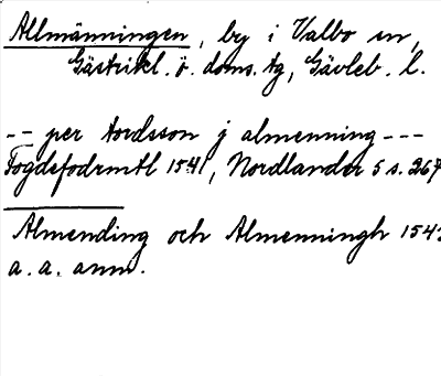 Bild på arkivkortet för arkivposten Allmänningen