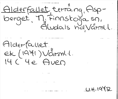 Bild på arkivkortet för arkivposten Alderfallet