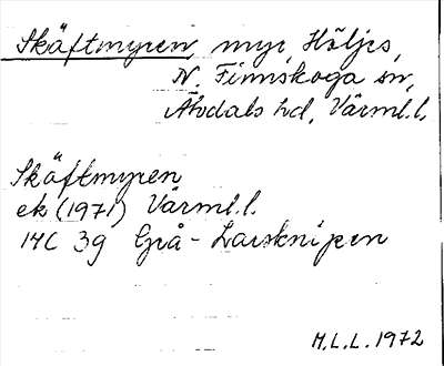 Bild på arkivkortet för arkivposten Skäftmyren