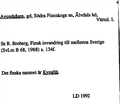 Bild på arkivkortet för arkivposten Avundsåsen