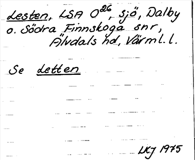 Bild på arkivkortet för arkivposten Lesten, se Letten