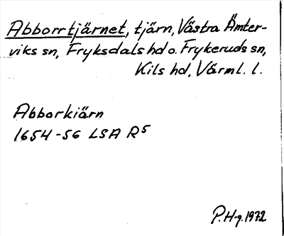 Bild på arkivkortet för arkivposten Abborrtjärn