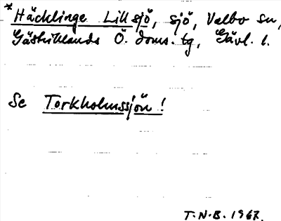 Bild på arkivkortet för arkivposten *Häcklinge Lillsjö