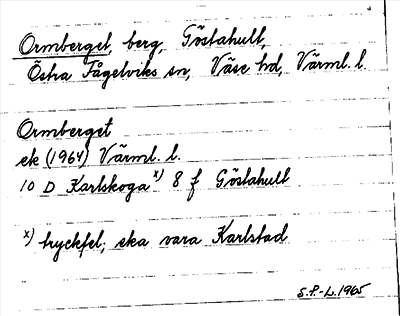 Bild på arkivkortet för arkivposten Ormberget