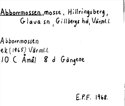 Bild på arkivkortet för arkivposten Abborrmossen