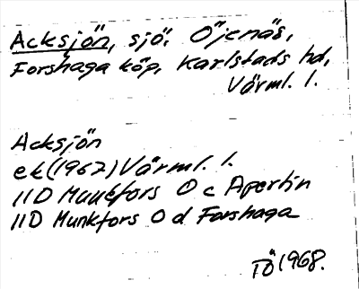 Bild på arkivkortet för arkivposten Acksjön
