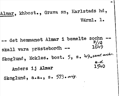 Bild på arkivkortet för arkivposten Almar