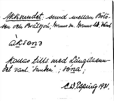 Bild på arkivkortet för arkivposten Akksundet