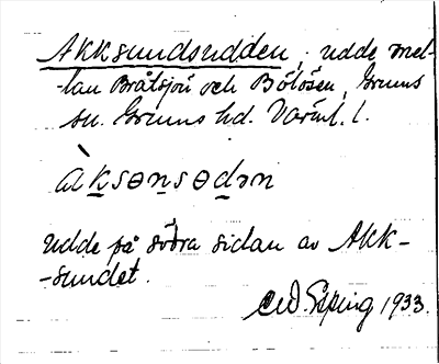Bild på arkivkortet för arkivposten Akksundsudden