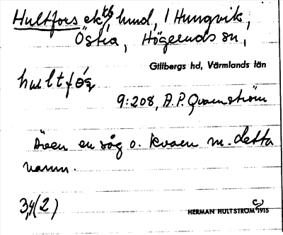 Bild på arkivkortet för arkivposten Hultfors