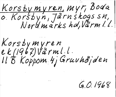 Bild på arkivkortet för arkivposten Korsbymyren