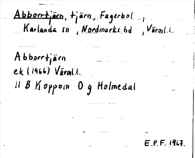 Bild på arkivkortet för arkivposten Abborrtjärn