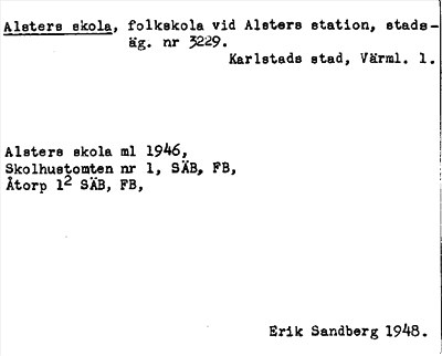 Bild på arkivkortet för arkivposten Alsters skola