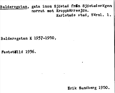 Bild på arkivkortet för arkivposten Baldersgatan
