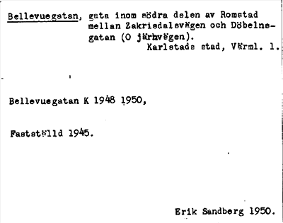 Bild på arkivkortet för arkivposten Bellevuegatan