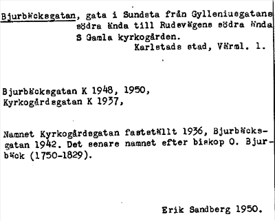 Bild på arkivkortet för arkivposten Bjurbäcksgatan