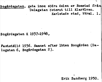Bild på arkivkortet för arkivposten Bogårdsgatan
