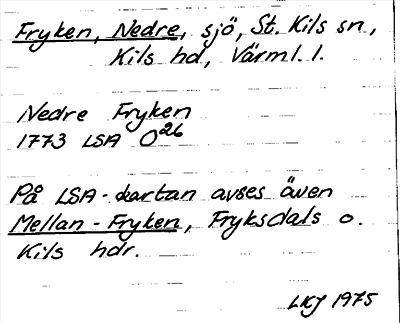 Bild på arkivkortet för arkivposten Fryken, Nedre