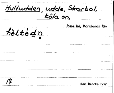 Bild på arkivkortet för arkivposten Hultudden
