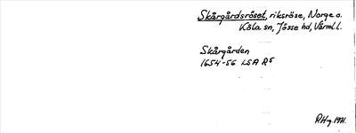 Bild på arkivkortet för arkivposten Skårgårdsröset