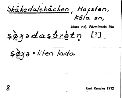 Bild på arkivkortet för arkivposten Skäkedalsbäcken