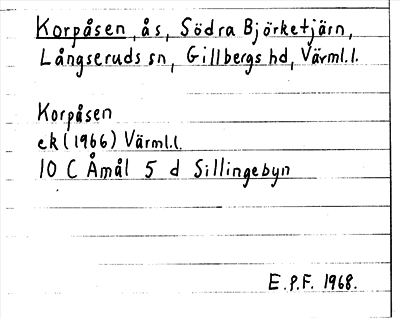Bild på arkivkortet för arkivposten Korpåsen