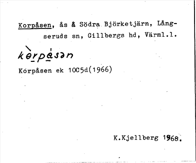 Bild på arkivkortet för arkivposten Korpåsen