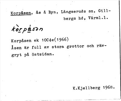Bild på arkivkortet för arkivposten Korpåsen