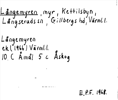 Bild på arkivkortet för arkivposten Långemyren