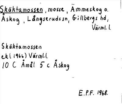 Bild på arkivkortet för arkivposten Skäktamossen