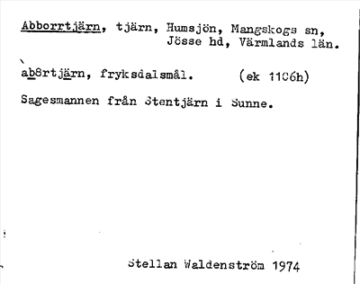 Bild på arkivkortet för arkivposten Abborrtjärn