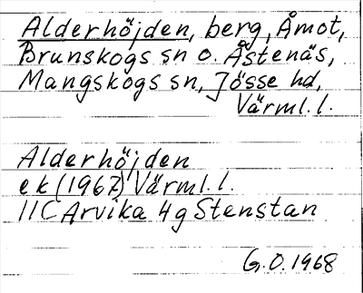 Bild på arkivkortet för arkivposten Alderhöjden
