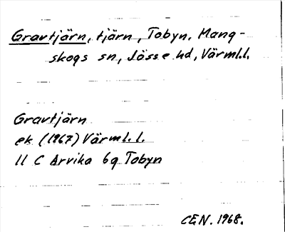 Bild på arkivkortet för arkivposten Gravtjärn