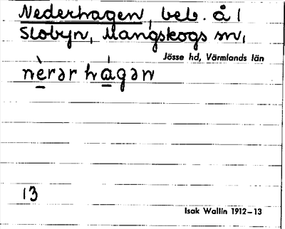 Bild på arkivkortet för arkivposten Nederhagen