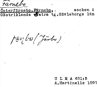 Bild på arkivkortet för arkivposten Färnebo, Österfärnebo