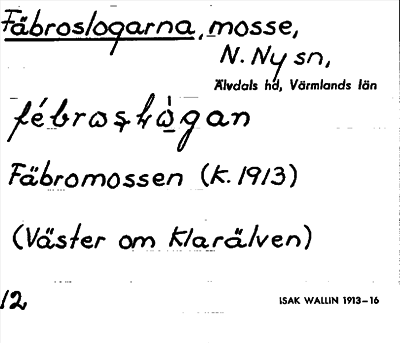 Bild på arkivkortet för arkivposten Fäbroslogarna