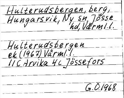 Bild på arkivkortet för arkivposten Hulterudsbergen
