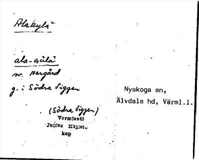 Bild på arkivkortet för arkivposten Alakylä