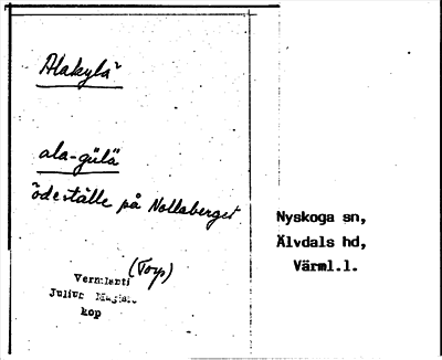 Bild på arkivkortet för arkivposten Alakylä