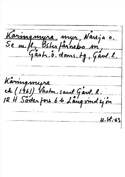 Bild på arkivkortet för arkivposten Käringmyra
