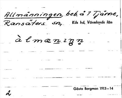 Bild på arkivkortet för arkivposten Allmänningen