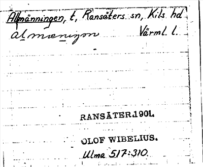 Bild på arkivkortet för arkivposten Allmänningen