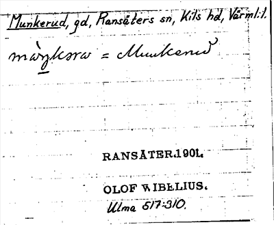 Bild på arkivkortet för arkivposten Munkerud