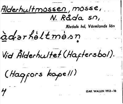 Bild på arkivkortet för arkivposten Alderhultmossen