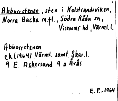 Bild på arkivkortet för arkivposten Abborrstenen