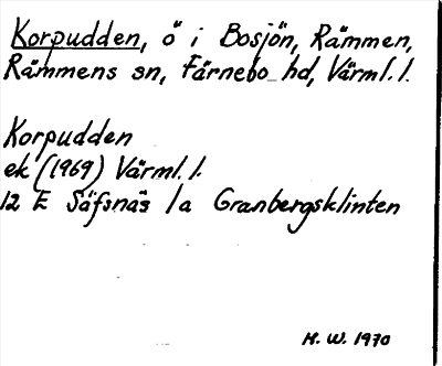 Bild på arkivkortet för arkivposten Korpudden