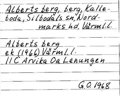 Bild på arkivkortet för arkivposten Alberts berg